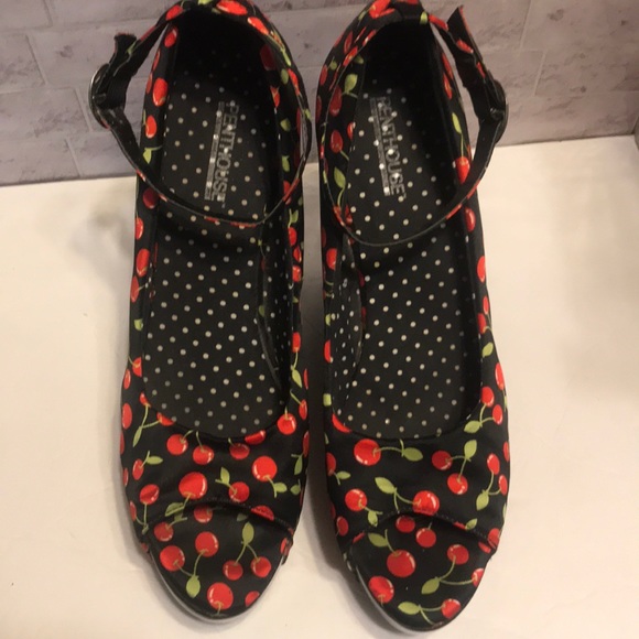 Penthouse Black and Red Cherry Pinup Platforms - Picture 4 of 14